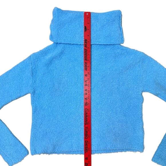 Free People Stormy Cowl Neck Pullover Sweater Women’s Size XS Blue Wool Blend - Picture 4 of 7